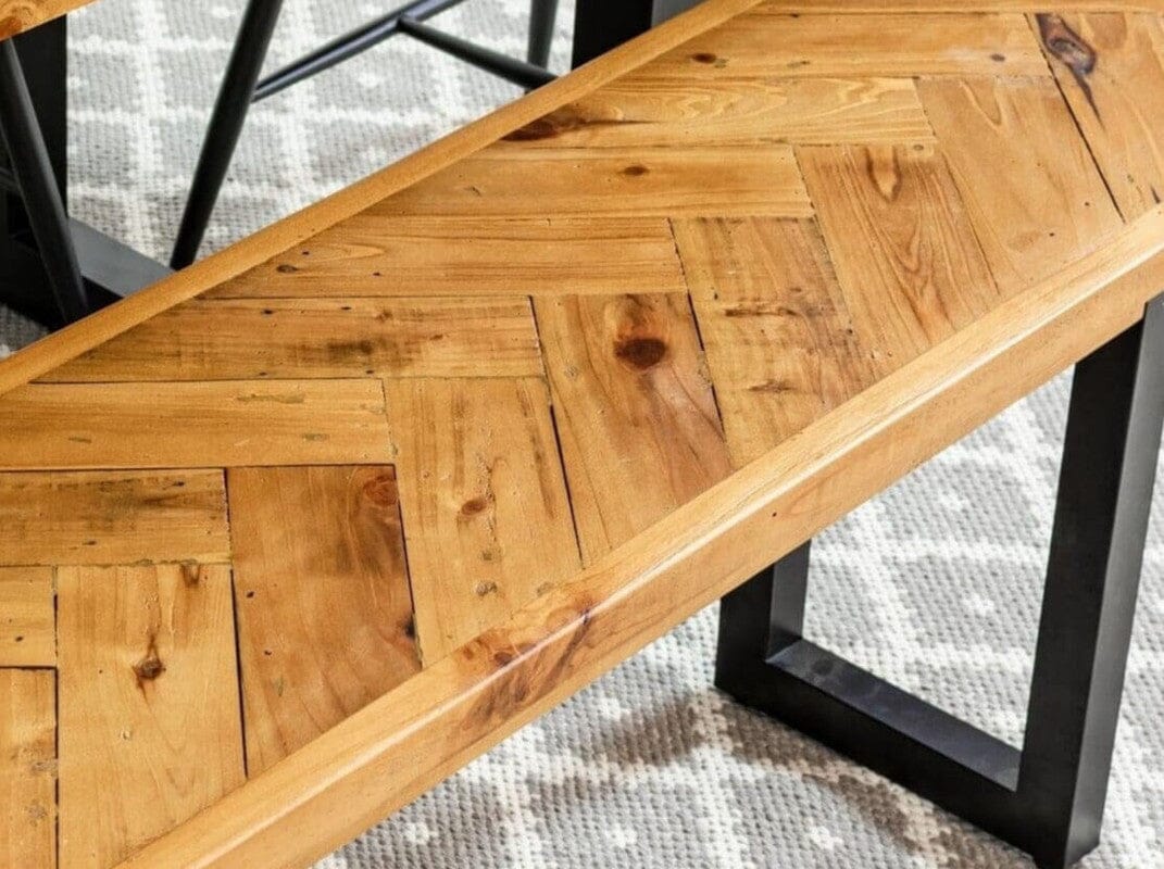 Table de salle à manger fixe Tulsa 135 cm et banc de salle à manger