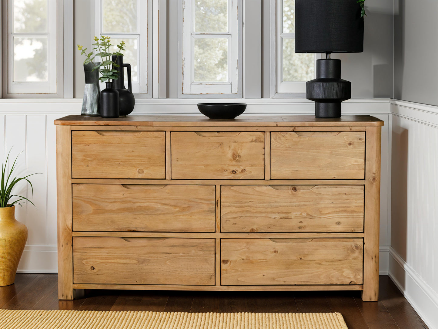 Commode large Exeter à 7 tiroirs