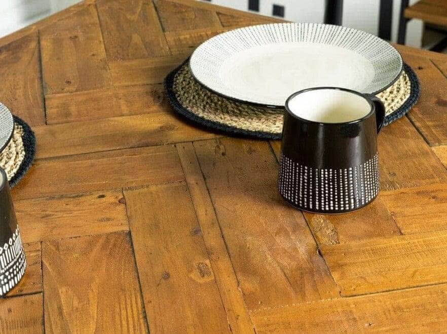 Table de salle à manger fixe Tulsa (135 cm) et chaises de salle à manger grises Dallas