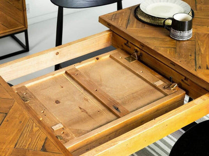 Table de salle à manger extensible Tulsa à pieds croisés (180 cm - 240 cm) et chaises de salle à manger marron Houston