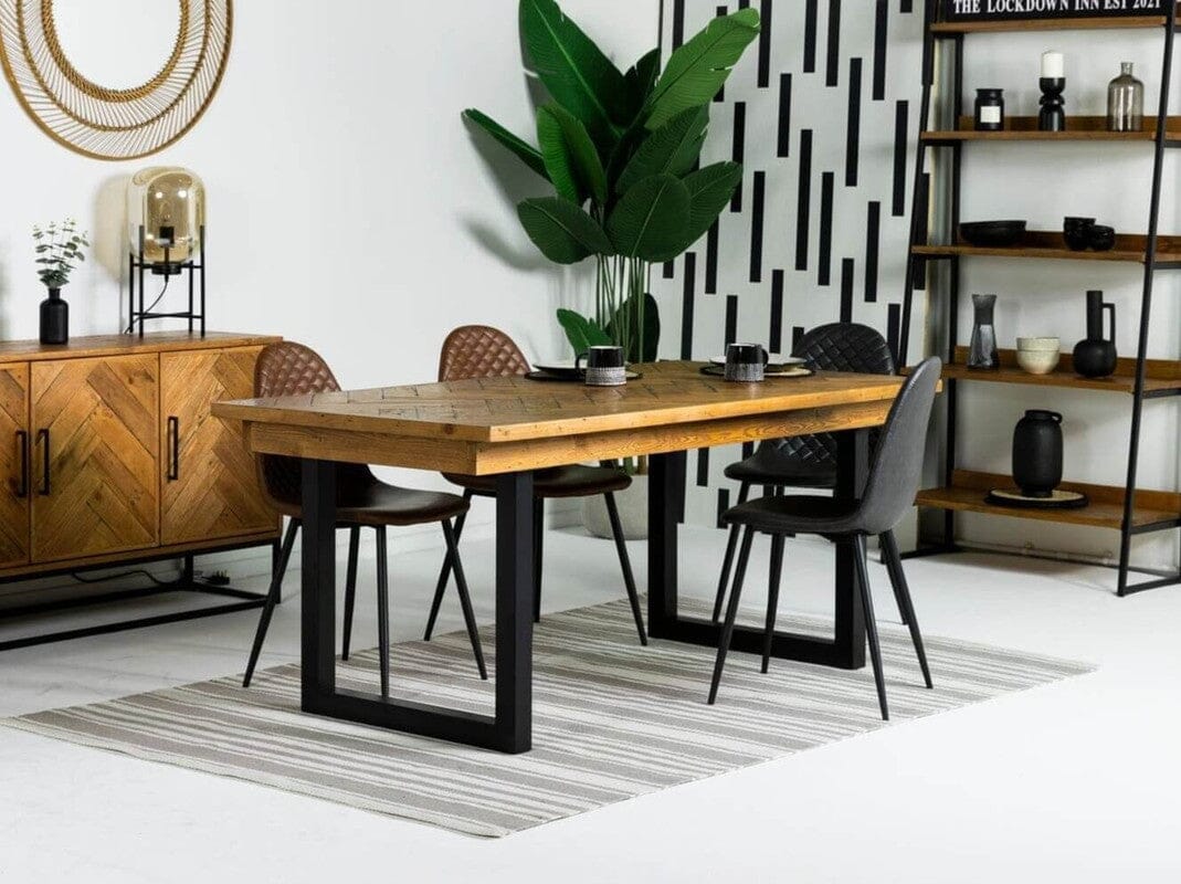 Table de salle à manger fixe Tulsa (180 cm) et chaises de salle à manger Dallas marron