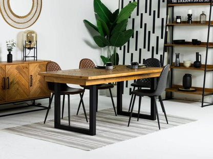 Table de salle à manger extensible Tulsa (180 cm - 240 cm) et chaises de salle à manger Dallas marron