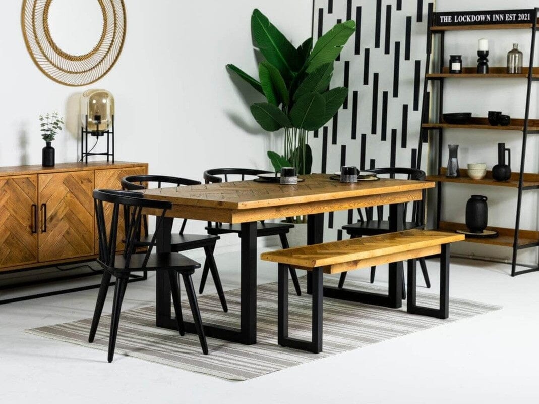 Table de salle à manger fixe Tulsa (180 cm) et chaises de salle à manger Bogart