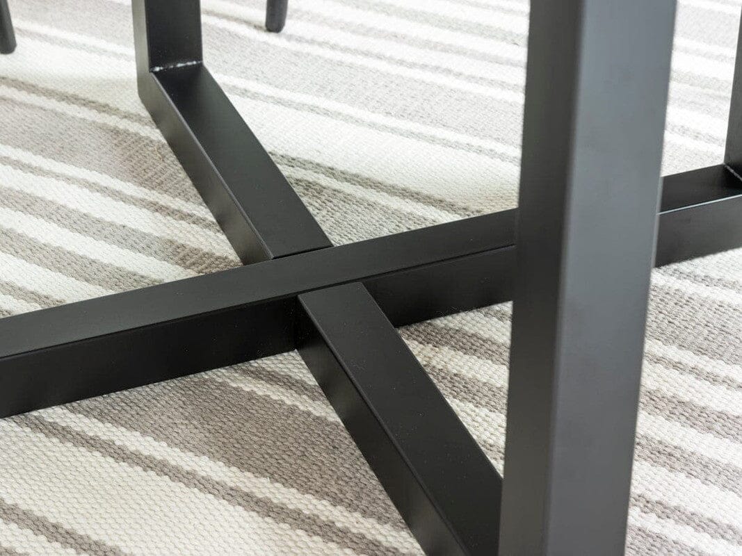 Table de salle à manger ronde Tulsa et chaises de salle à manger grises Houston