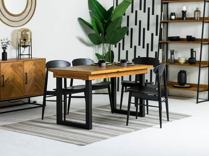 Table de salle à manger fixe Tulsa (135 cm) et chaises de salle à manger Gabo