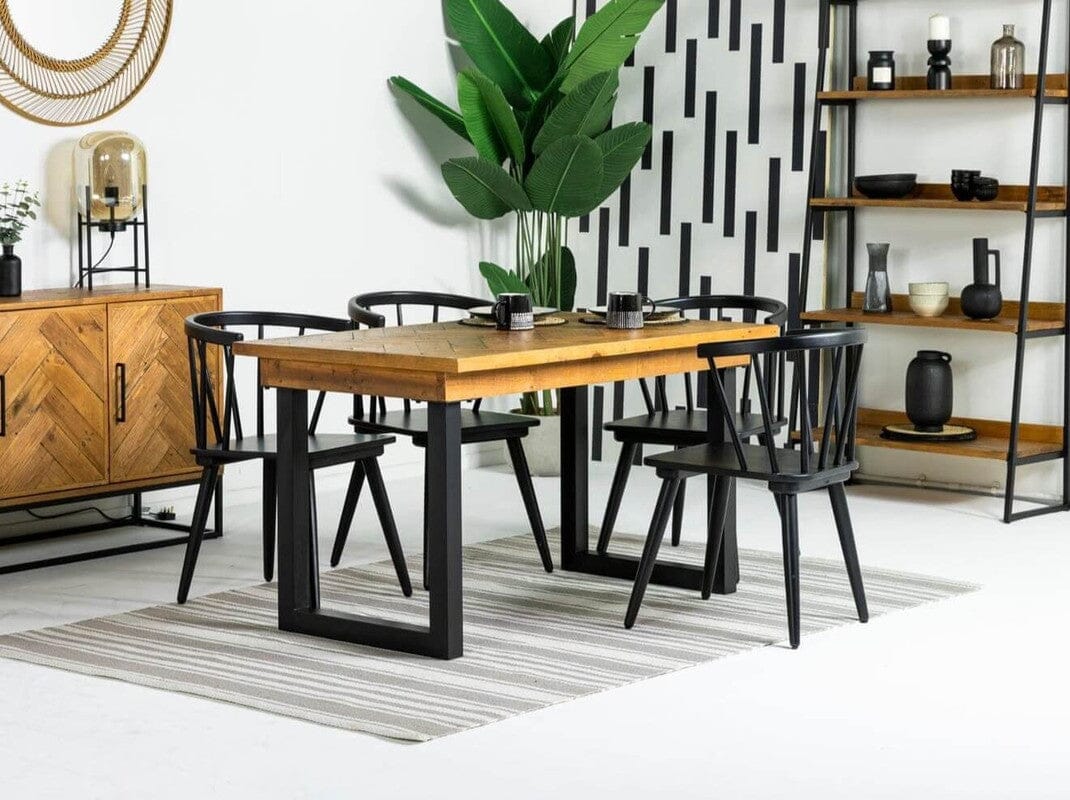 Table de salle à manger fixe Tulsa (135 cm) et chaises de salle à manger Bogart