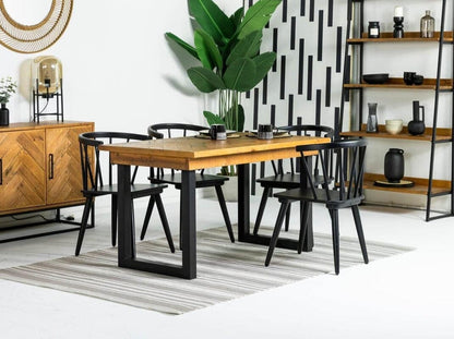 Table de salle à manger fixe Tulsa (135 cm) et chaises de salle à manger Bogart