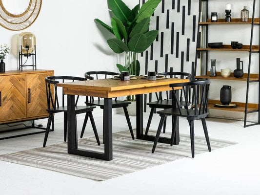 Table de salle à manger fixe Tulsa (135 cm) et chaises de salle à manger Bogart