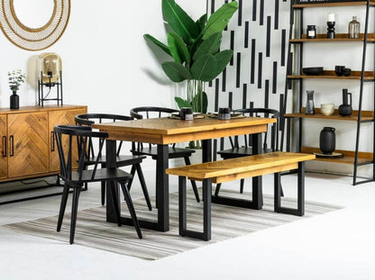 Table de salle à manger fixe Tulsa (135 cm) et chaises de salle à manger Bogart