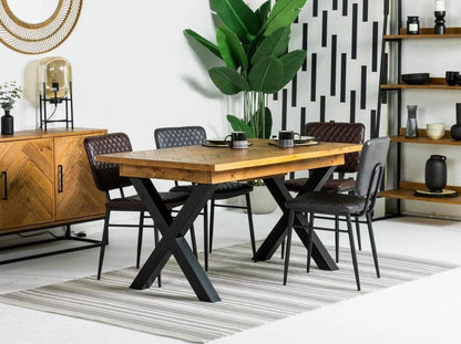 Table de salle à manger extensible à pieds croisés Tulsa (140 cm - 180 cm)