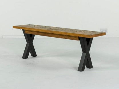 Table de salle à manger extensible Tulsa à pieds croisés (180 cm - 240 cm) et chaises de salle à manger Bogart