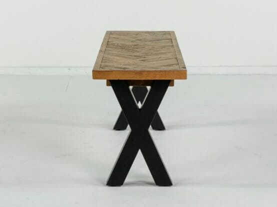 Table de salle à manger extensible Tulsa à pieds croisés (180 cm - 240 cm) et chaises de salle à manger marron Houston