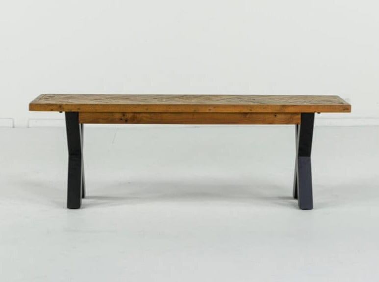 Table de salle à manger extensible Tulsa à pieds croisés (180 cm - 240 cm) et chaises de salle à manger marron auburn