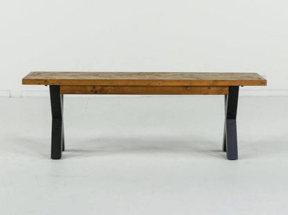 Table de salle à manger extensible Tulsa à pieds croisés (180 cm - 240 cm) et chaises de salle à manger marron auburn