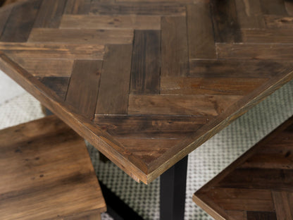 Table de salle à manger Tulsa Dark 180 cm à plateau fixe et chaise de salle à manger marron auburn