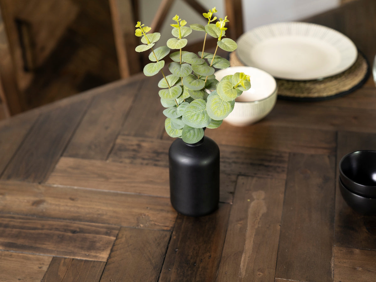 Table de salle à manger fixe Tulsa Dark 180 cm et chaise Grainger grise