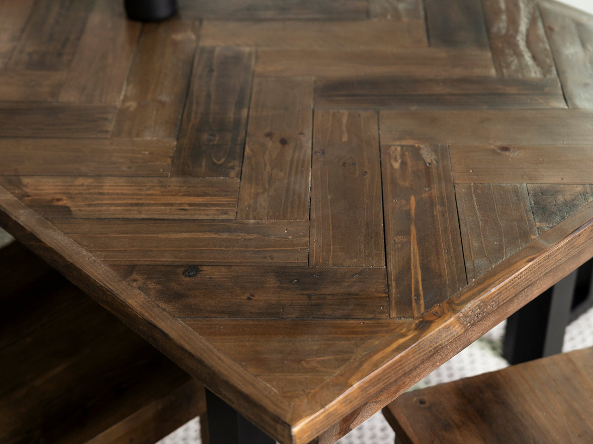 Table de salle à manger fixe Tulsa Dark 180 cm et chaise de salle à manger Dallas grise