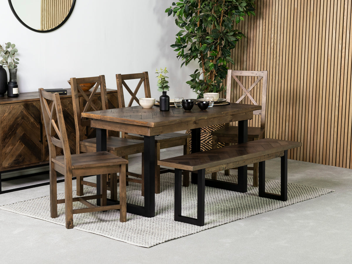 Table de salle à manger fixe Tulsa Dark 135 cm