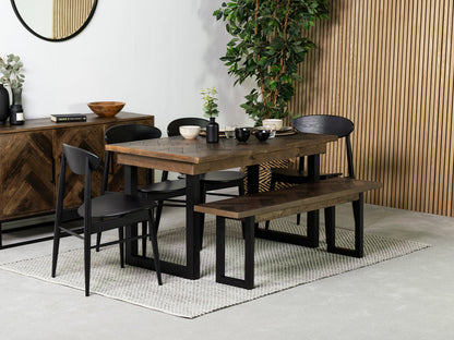 Table de salle à manger Tulsa Dark 135 cm à plateau fixe et chaise de salle à manger Gabo