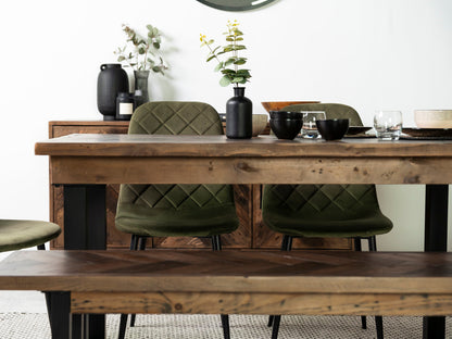 Table de salle à manger fixe Tulsa Dark 135 cm et chaise Grainger marron