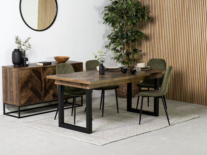 Table de salle à manger extensible Tulsa Dark (180 cm - 240 cm) et chaise de salle à manger Alston