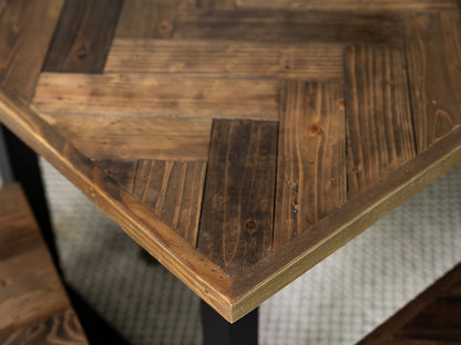 Table de salle à manger extensible Tulsa Dark (180 cm - 240 cm) et chaise de salle à manger marron auburn