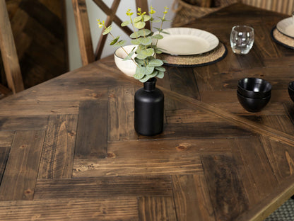 Table de salle à manger extensible Tulsa Dark (180 cm - 240 cm) et chaise de salle à manger Grainger grise