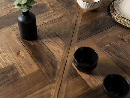 Table de salle à manger extensible Tulsa Dark (180 cm - 240 cm) et chaise de salle à manger Houston Grey