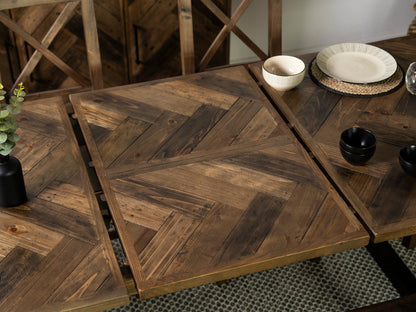 Table de salle à manger extensible Tulsa Dark (180 cm - 240 cm) et chaise de salle à manger Alston