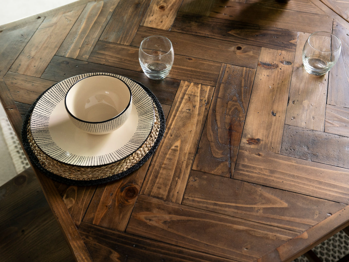 Table de salle à manger extensible Tulsa Dark (180 cm - 240 cm) et chaise de salle à manger Dallas Brown