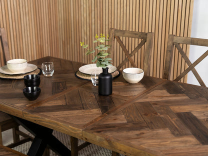 Table de salle à manger extensible Tulsa à pieds croisés foncés (140 cm - 180 cm)