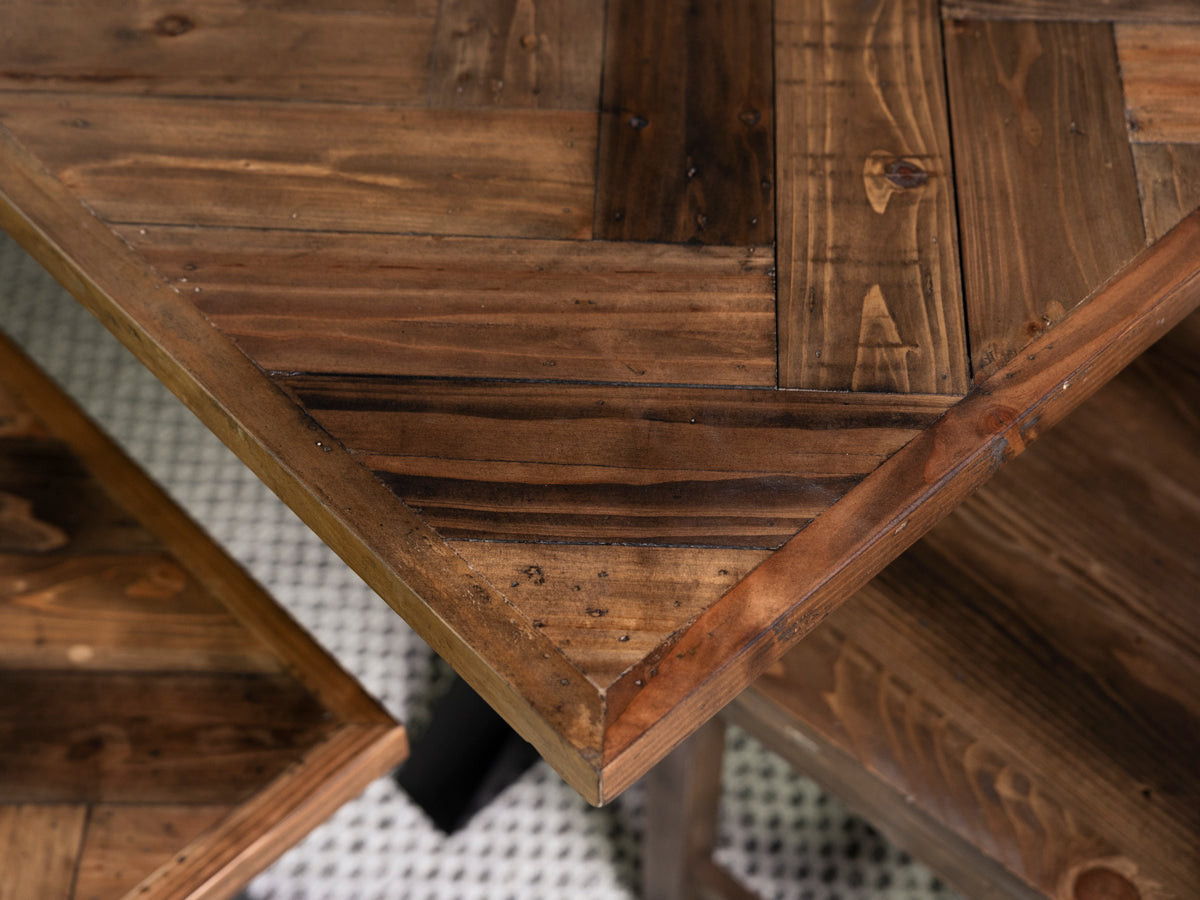 Table de salle à manger extensible Tulsa à pieds croisés foncés (140 cm - 180 cm) et chaises de salle à manger Houston marron