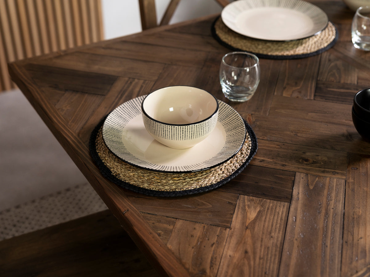 Table de salle à manger extensible Tulsa à pieds croisés foncés (140 cm - 180 cm)