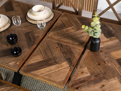 Table de salle à manger extensible Tulsa à pieds croisés foncés (140 cm - 180 cm)