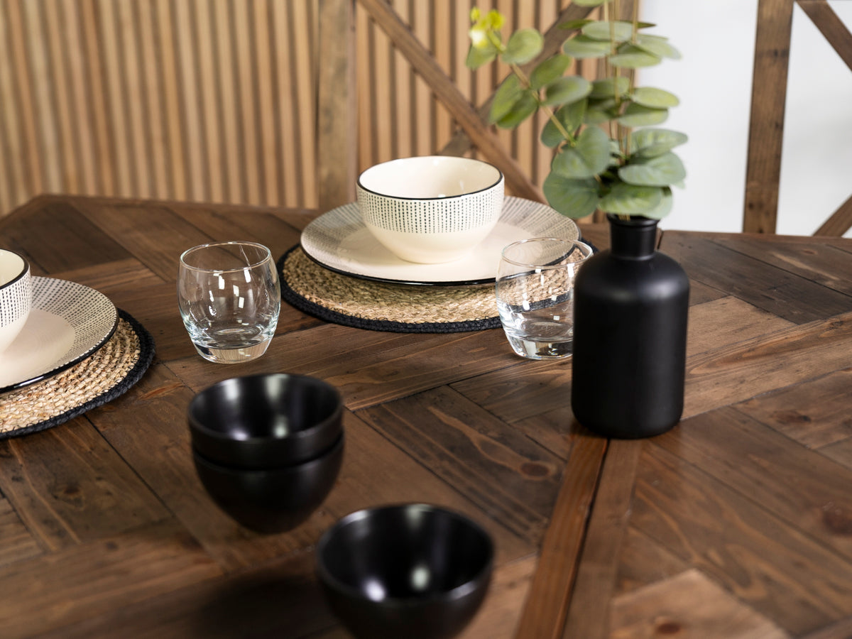 Table de salle à manger extensible Tulsa à pieds croisés foncés (140 cm - 180 cm)