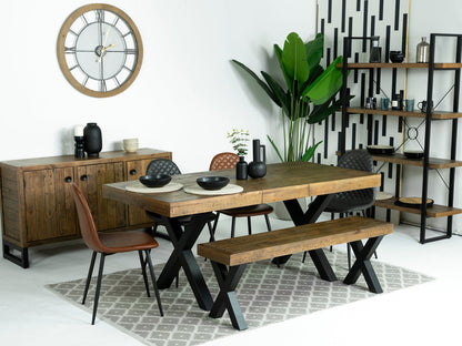 Table de salle à manger extensible Brooklyn à pieds croisés (140 cm - 180 cm)