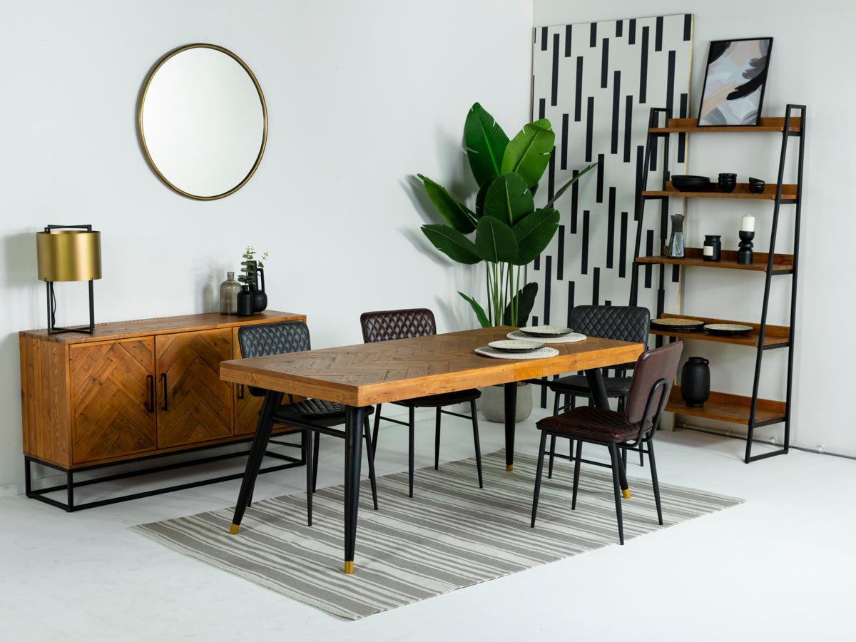 Table de salle à manger extensible Mode 180-240 cm et chaises de salle à manger grises Houston