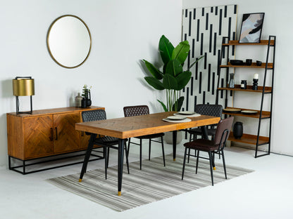 Table de salle à manger extensible Mode 180-240 cm et chaises de salle à manger grises Houston