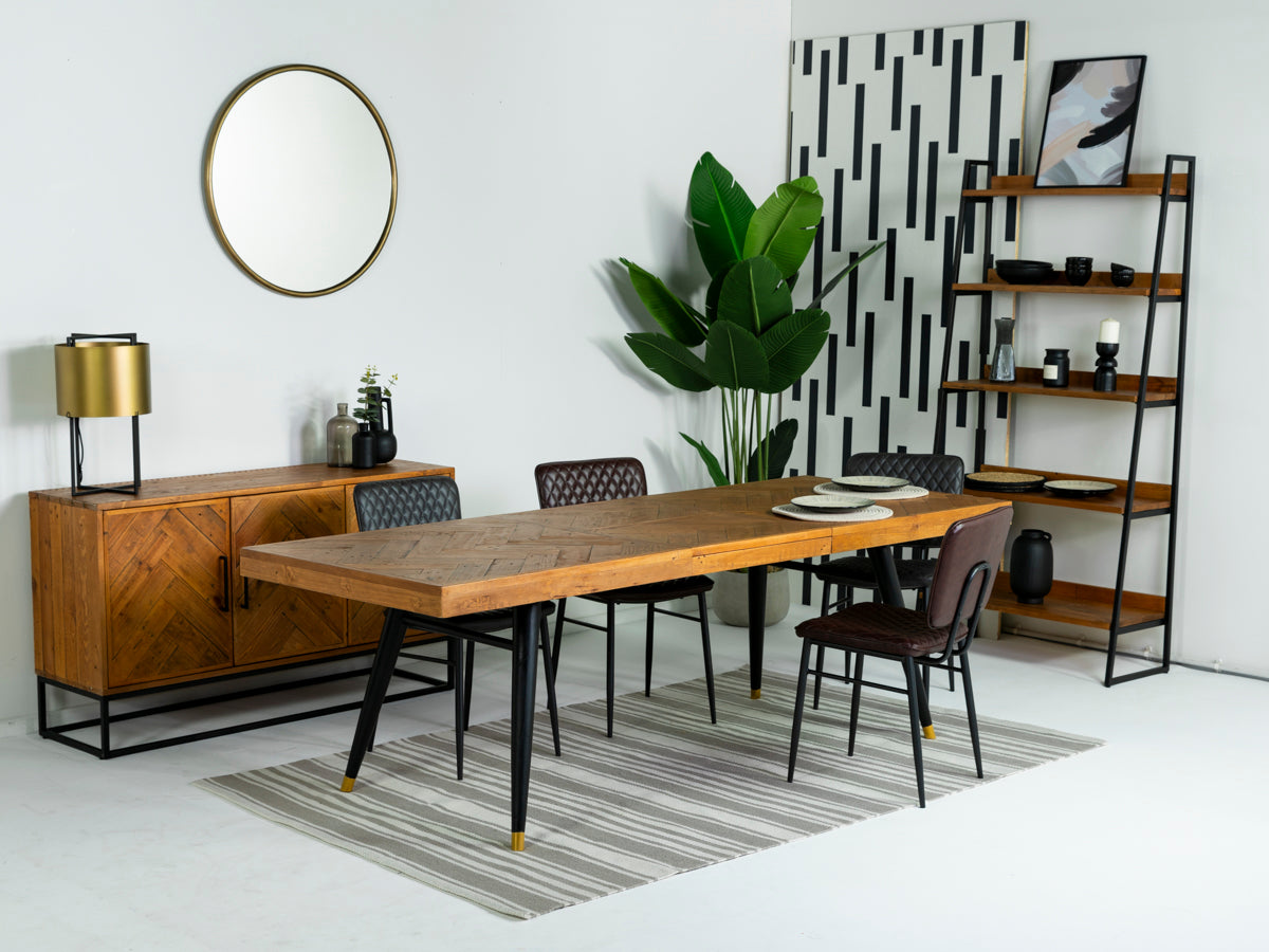 Table de salle à manger extensible Mode 180-240 cm et chaises de salle à manger grises Houston