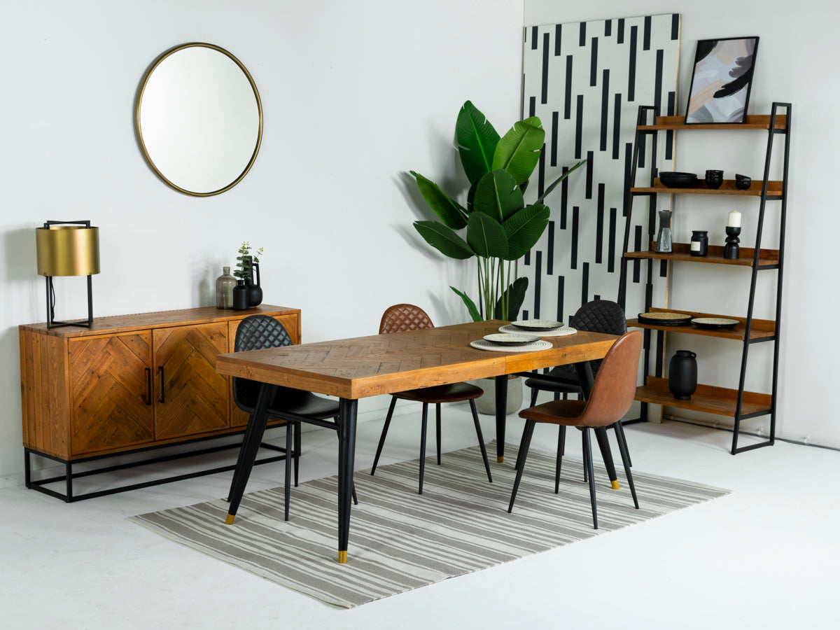 Table de salle à manger extensible Mode 180-240 cm et chaises de salle à manger grises Dallas