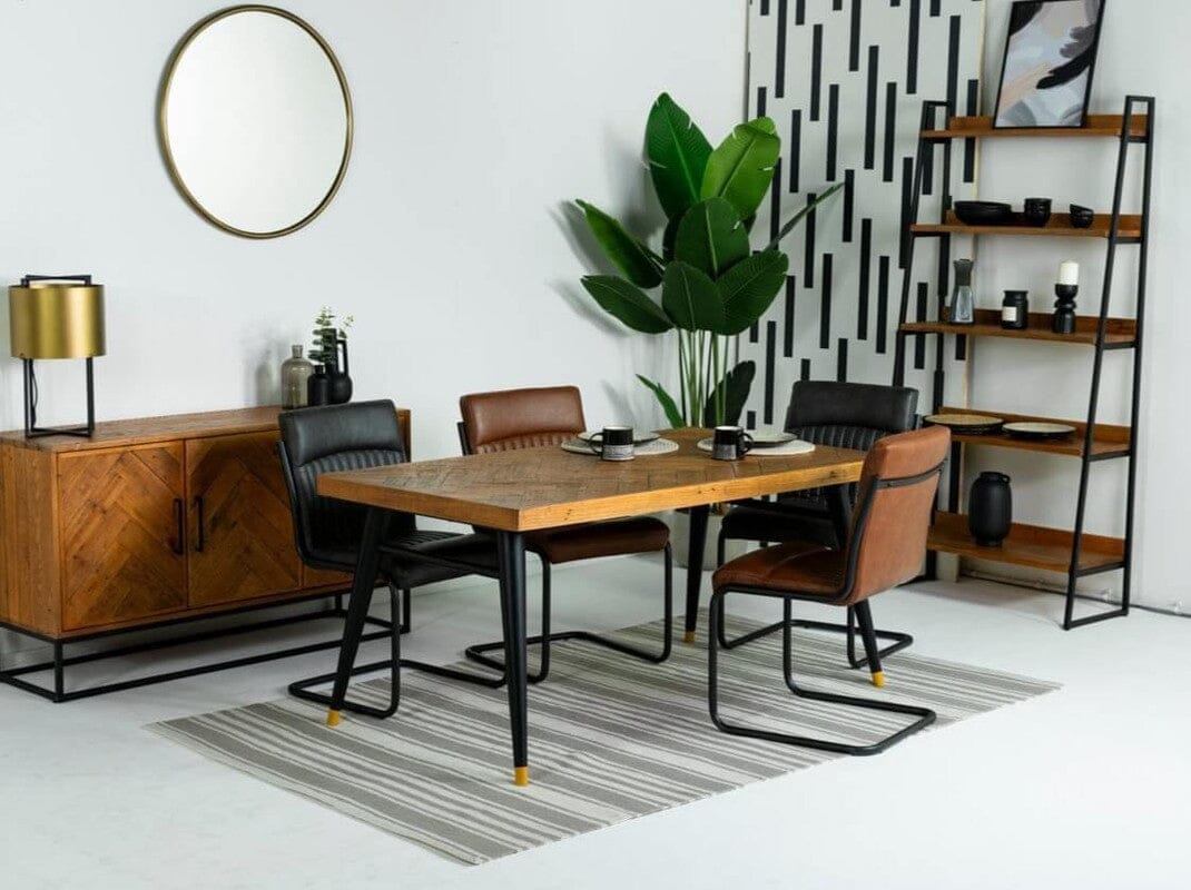 Table de salle à manger à plateau fixe Mode (180 cm) et chaises de salle à manger gris auburn