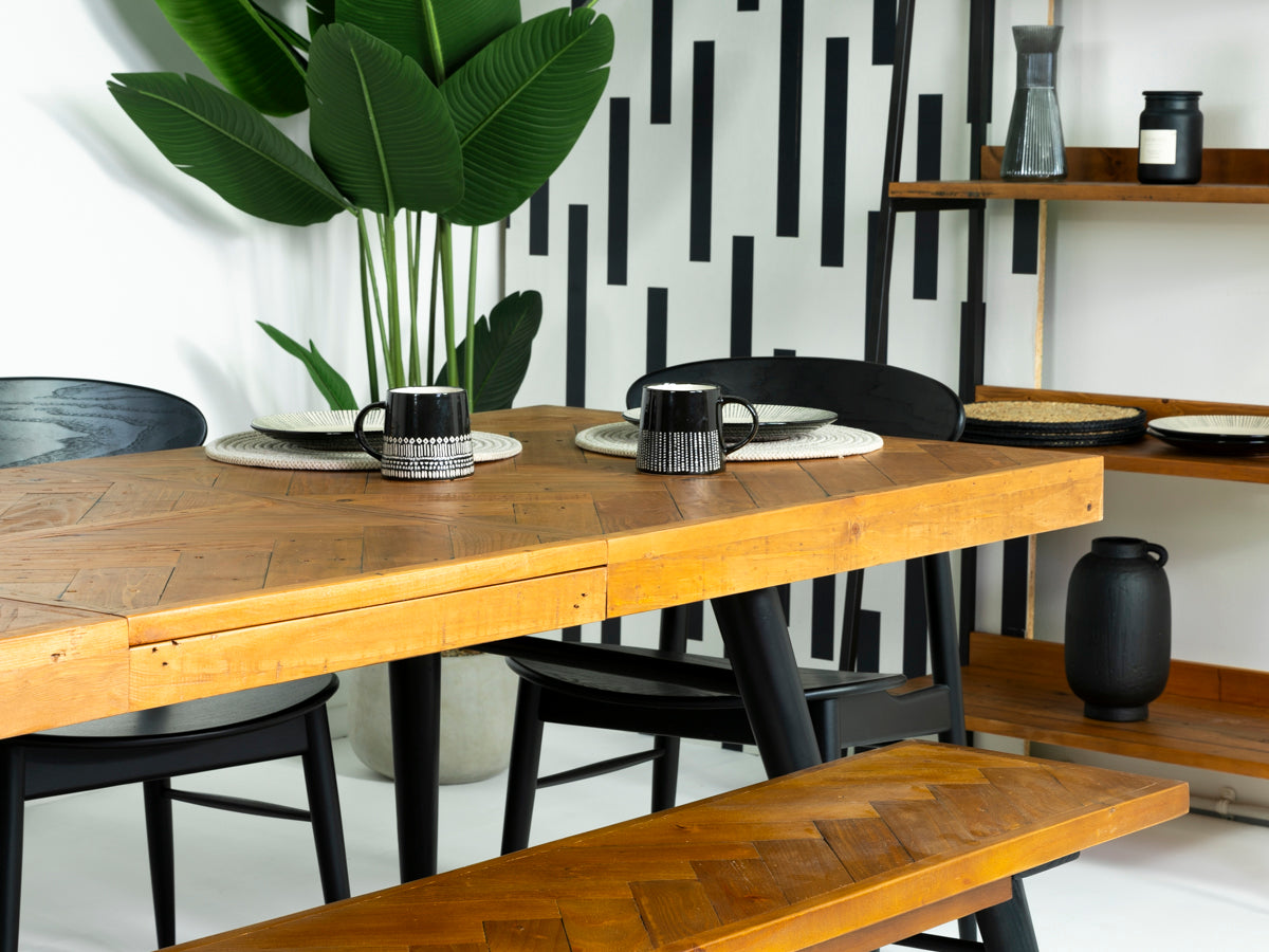 Table de salle à manger extensible Mode 180-240 cm et chaises de salle à manger grises Dallas