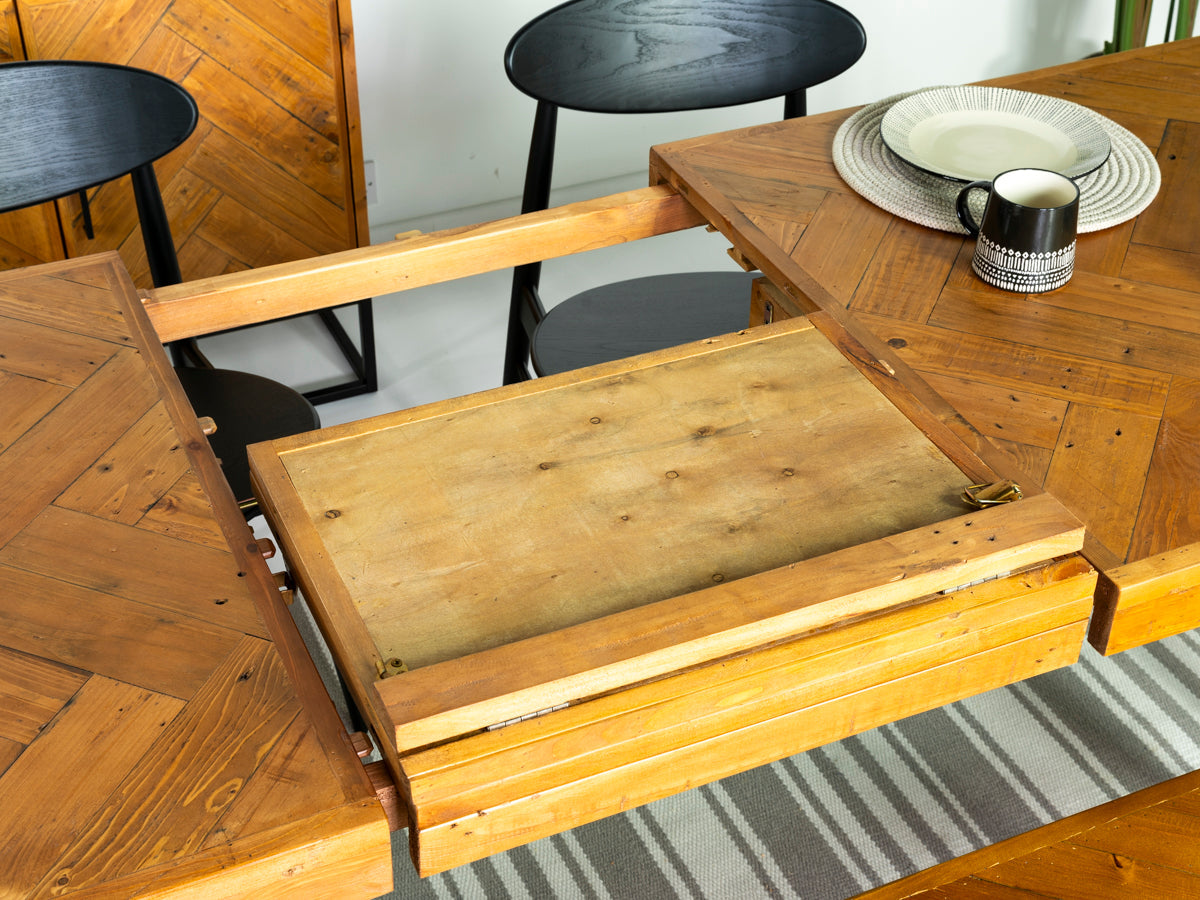 Table de salle à manger extensible Mode 180-240 cm et chaises de salle à manger Dallas couleur fauve