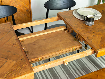 Table de salle à manger extensible Mode 180-240 cm et chaises de salle à manger Dallas couleur fauve