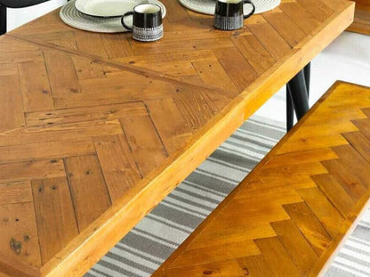 Table de salle à manger à plateau fixe Mode (160 cm) et chaises de salle à manger grises Dallas