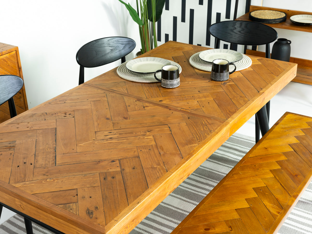 Table de salle à manger extensible Mode 140-180 cm et chaises de salle à manger Dallas couleur fauve