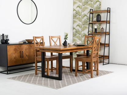 Table de salle à manger fixe Tulsa 135 cm et chaises de salle à manger à dossier croisé Tulsa