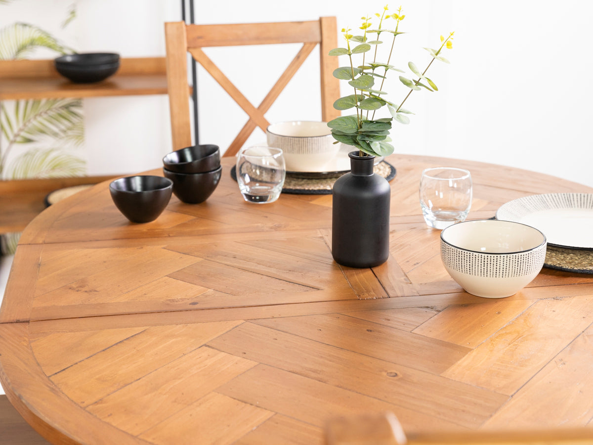 Table de salle à manger ronde extensible Tulsa