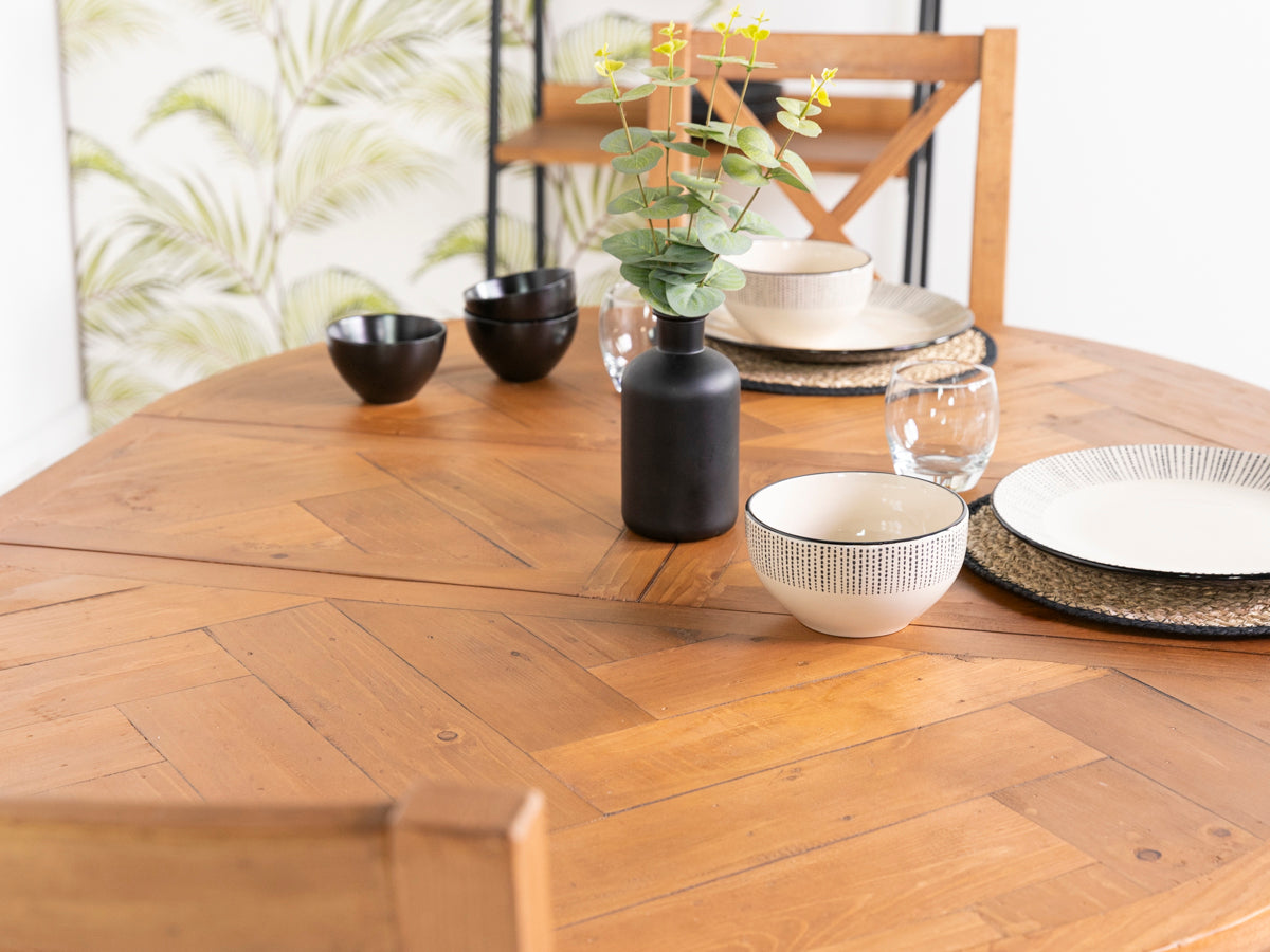 Table de salle à manger ronde extensible Tulsa