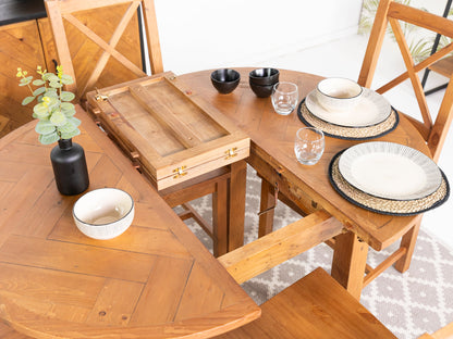 Table de salle à manger ronde extensible Tulsa et chaises de salle à manger Alston